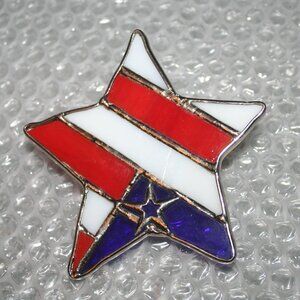 Star Flag Nightlight Cover Stained Glass  Hanging Window SunCatcher Wall Art Pie